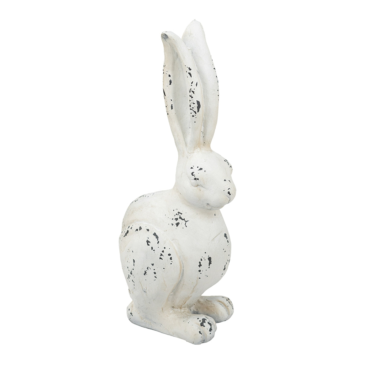 8.3x5.1x18.5" White Rustic Rabbit Figurine, Small