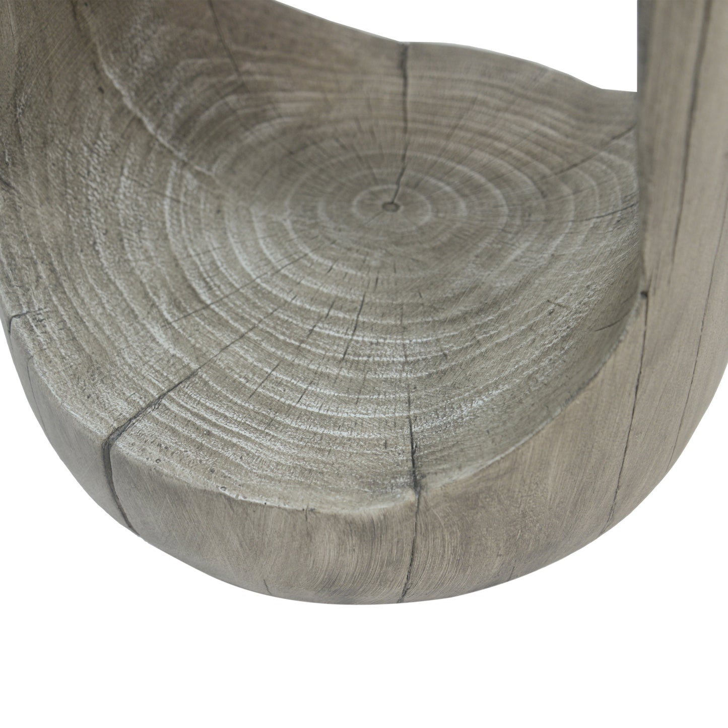 Outdoor Side Table,Hollow Design End Table,Patio Garden Stool Table,Decorative Accent Table for Patio Balcony Beach Pool Side,Lightweight Concrete,Wood Like Texture,Grey Color