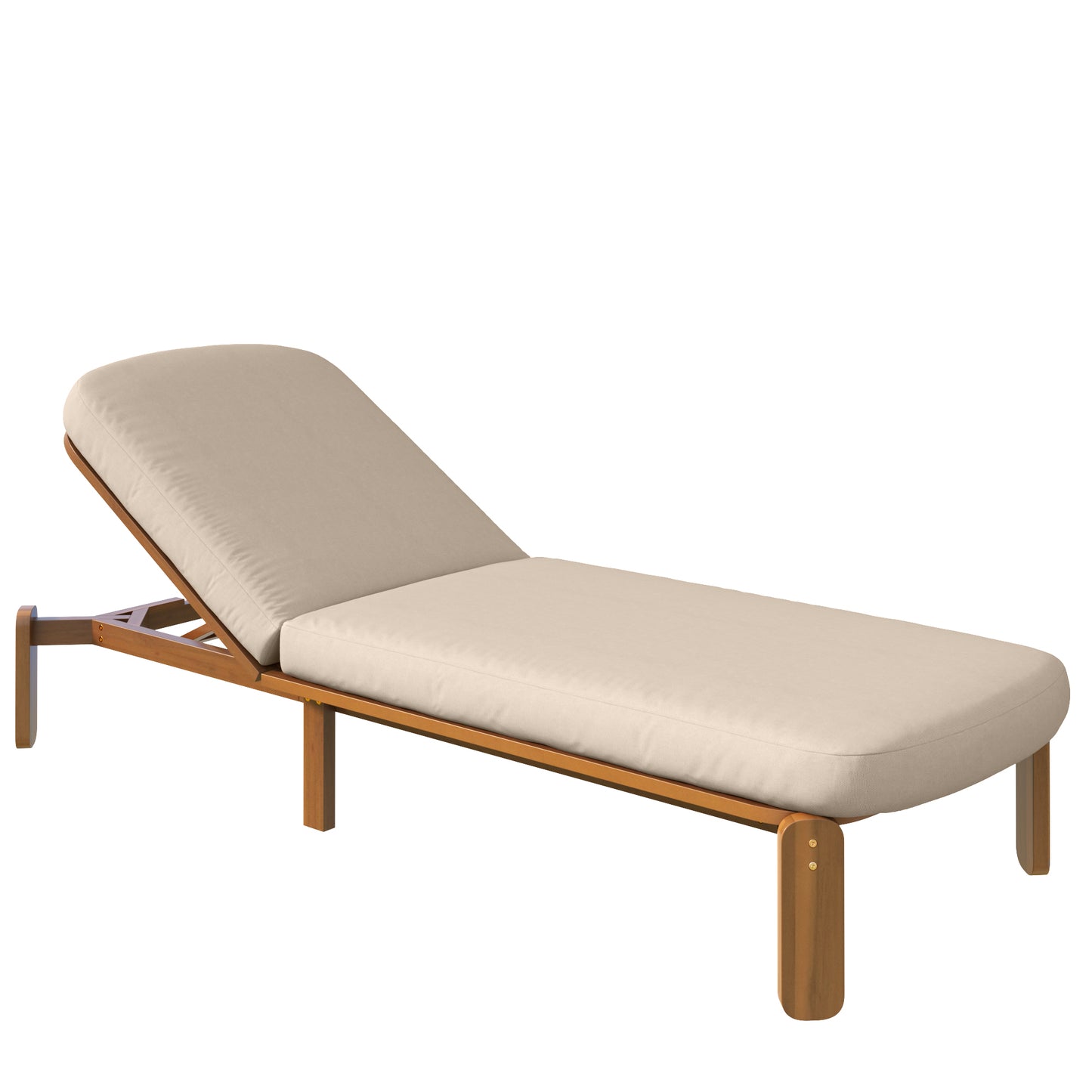 Outdoor Chaise Lounge Adjustable Patio Chaise Outdoor Reclining Chair Pool Lounge Chair with Adjustable Backrest for Patio, Poolside or Beach, Brown