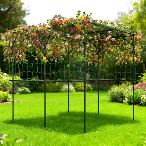Metal Garden Arch Trellis Plant Trellis Support with Climbing Net for Climbing Plants,Wedding Arch for Ceremony