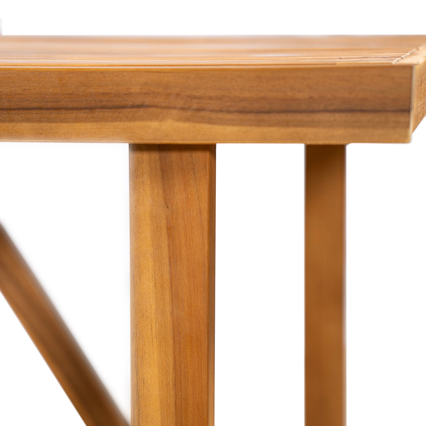 67" Acacia Wood Outdoor Dining Table , Ideal for Patio & Garden Gatherings, Teak Finish