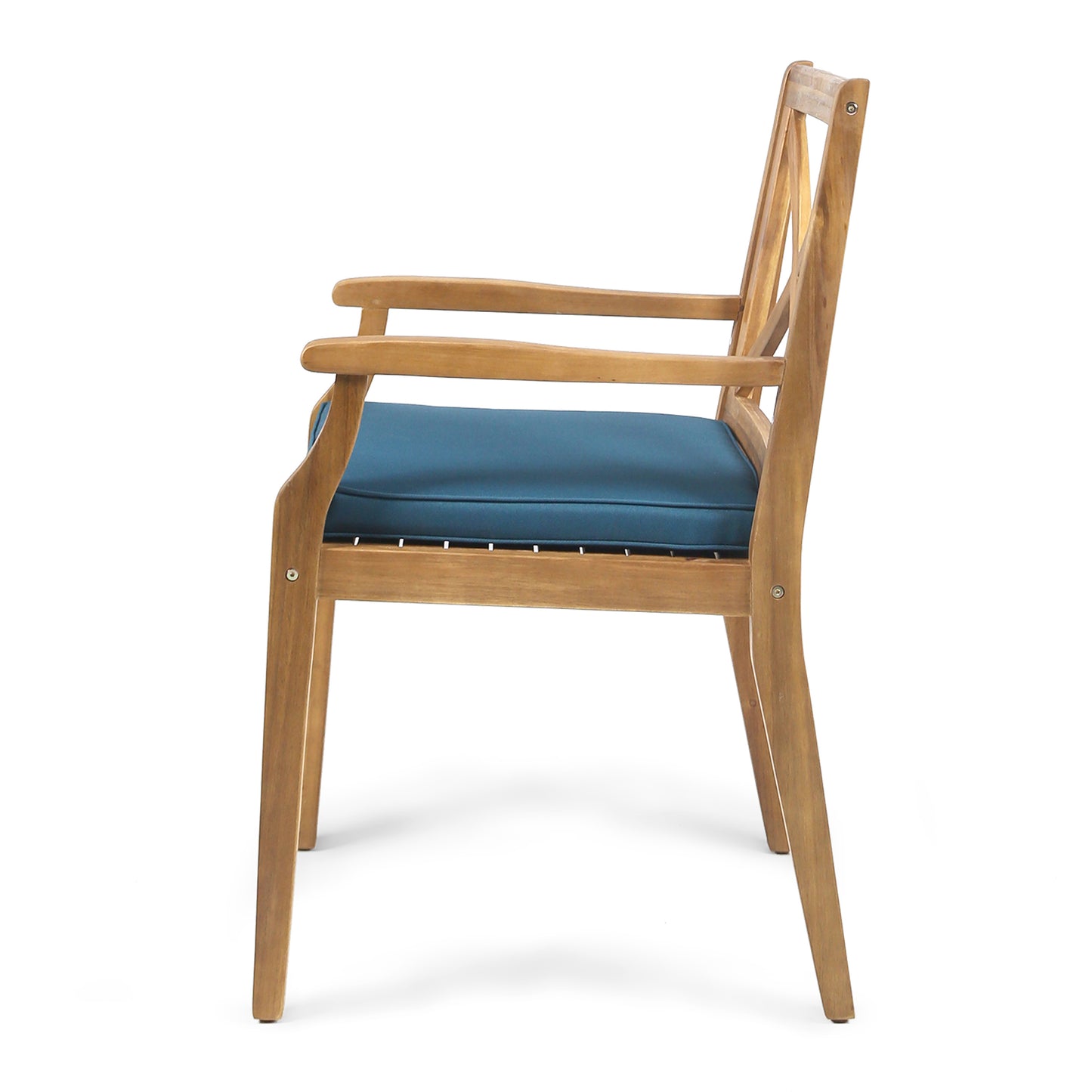 PERLA DINING CHAIR,2PCS with 2 Blue Cushions,for Backyard, Poolside, Garden