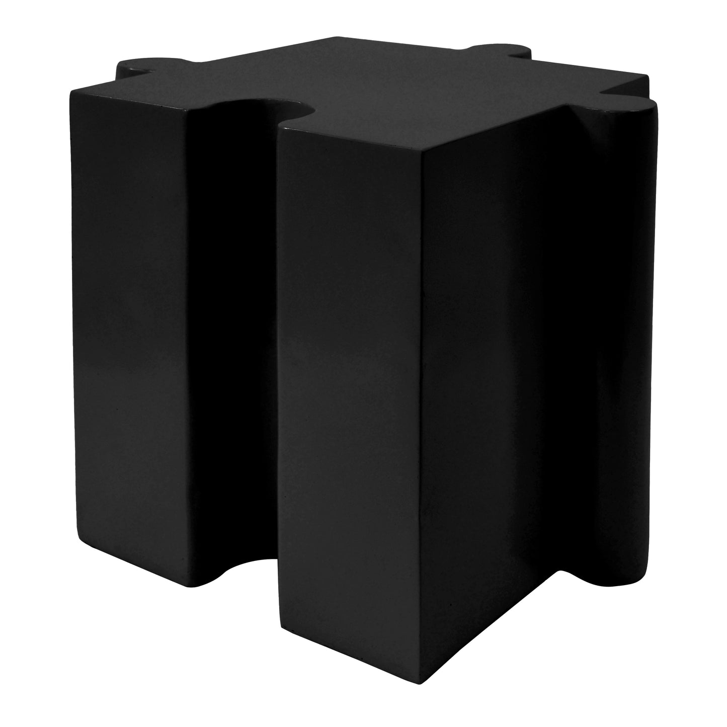 3-Piece Artistic Puzzle Table Set,Modular MGO Side Tables with Interlocking Design (2 Convex & 1 Concave), 200lb Capacity for Indoor & Outdoor,Black & White Color