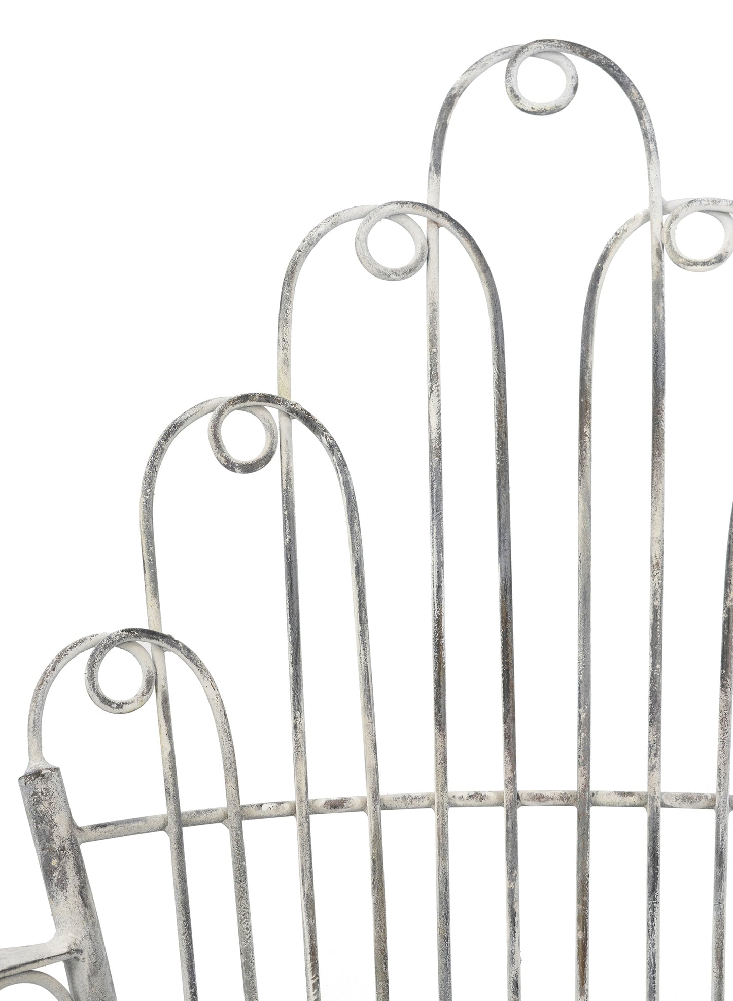 23x22x38" Distressed Silver Finish Iron Accent Chair, French Country Armchair, Outdoor Garden Seating