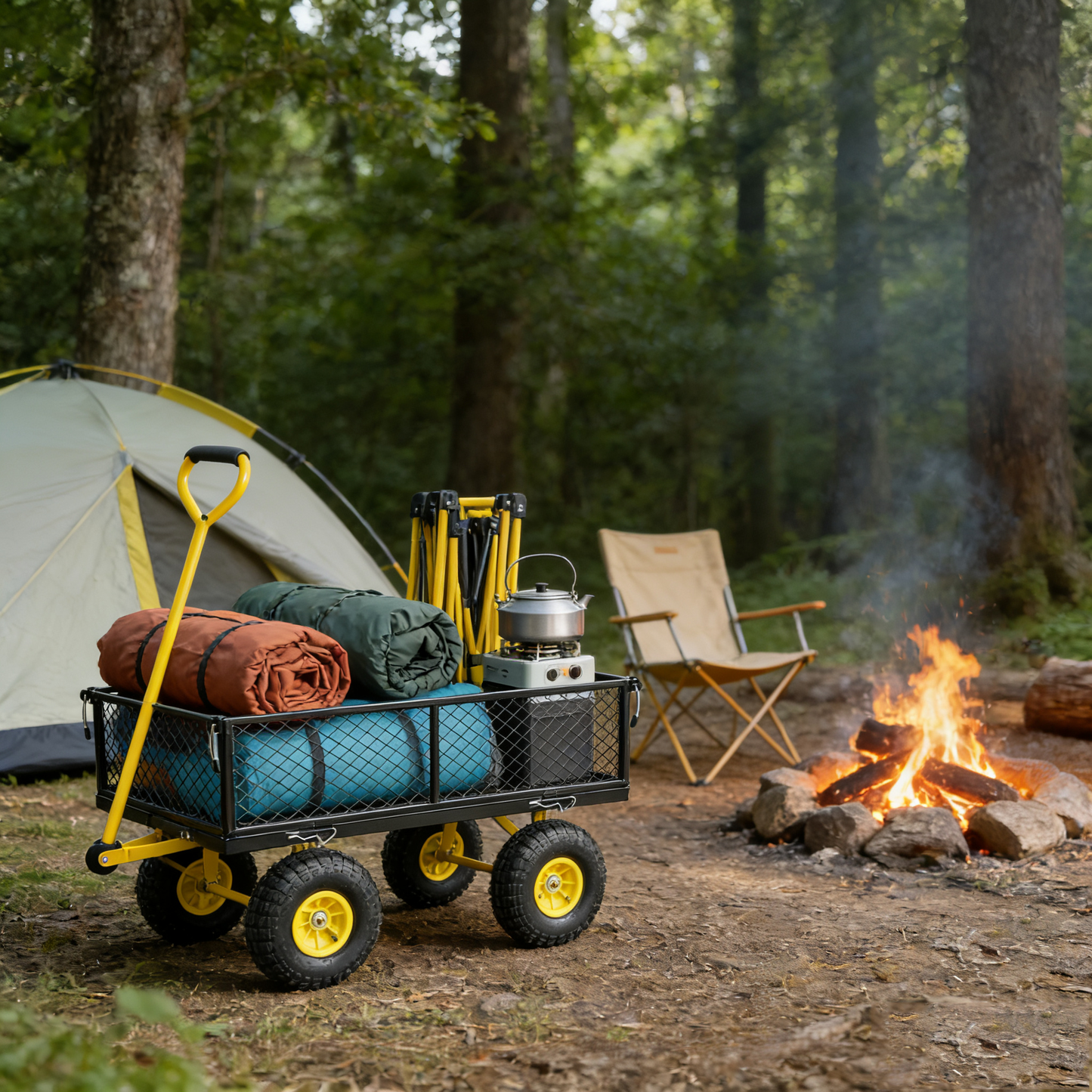 Wagon Cart Garden cart trucks make it easier to transport firewood