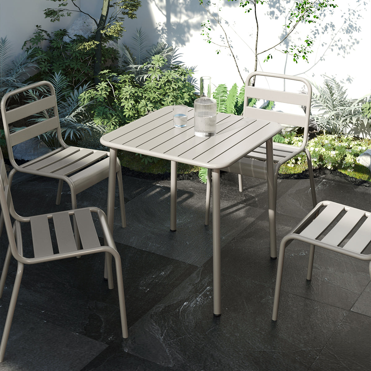 Sera square table outdoor courtyard table villa open air dining table waterproof table retro American modern simple balcony table coffee table