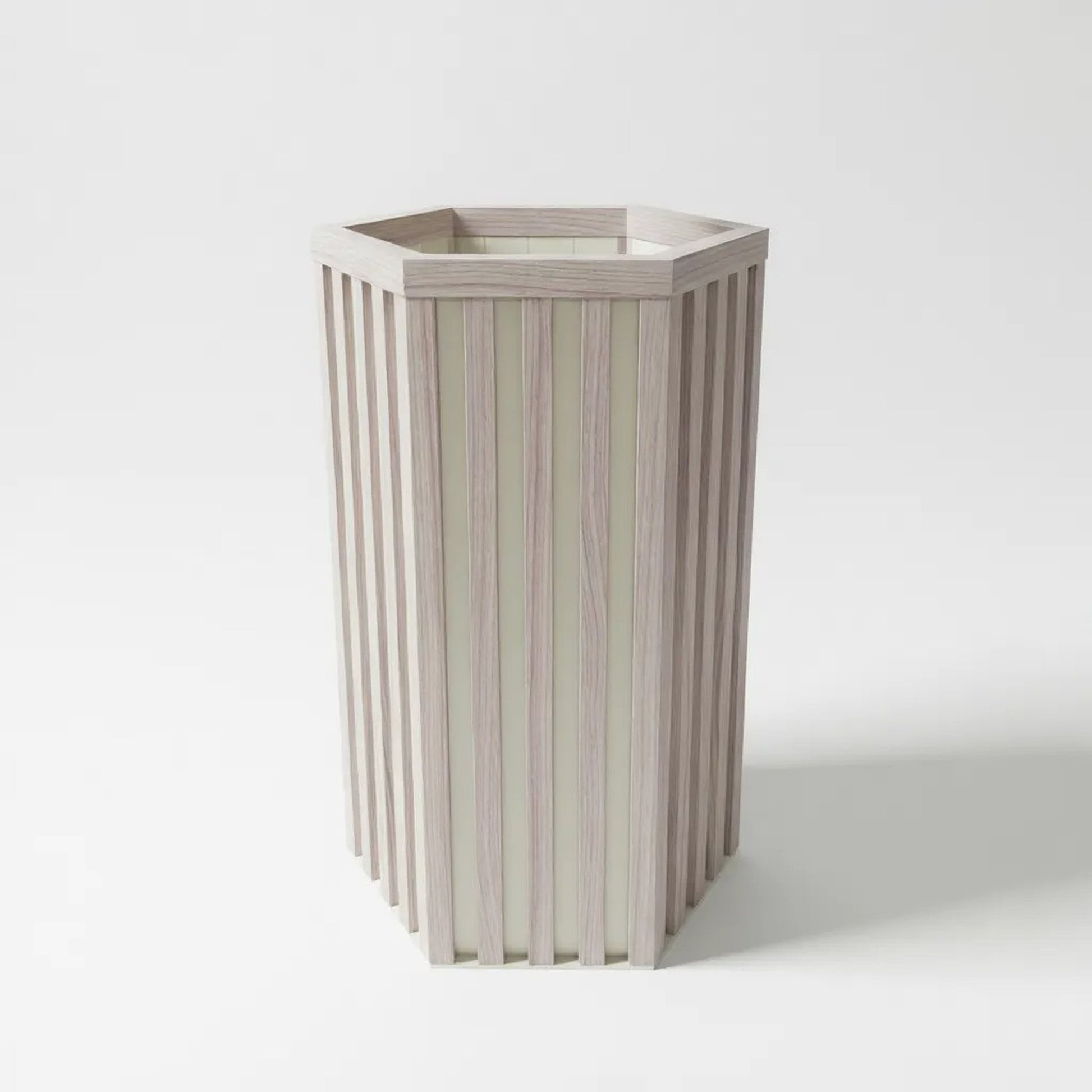 Hexagon Column Planter MD - Ash Brown