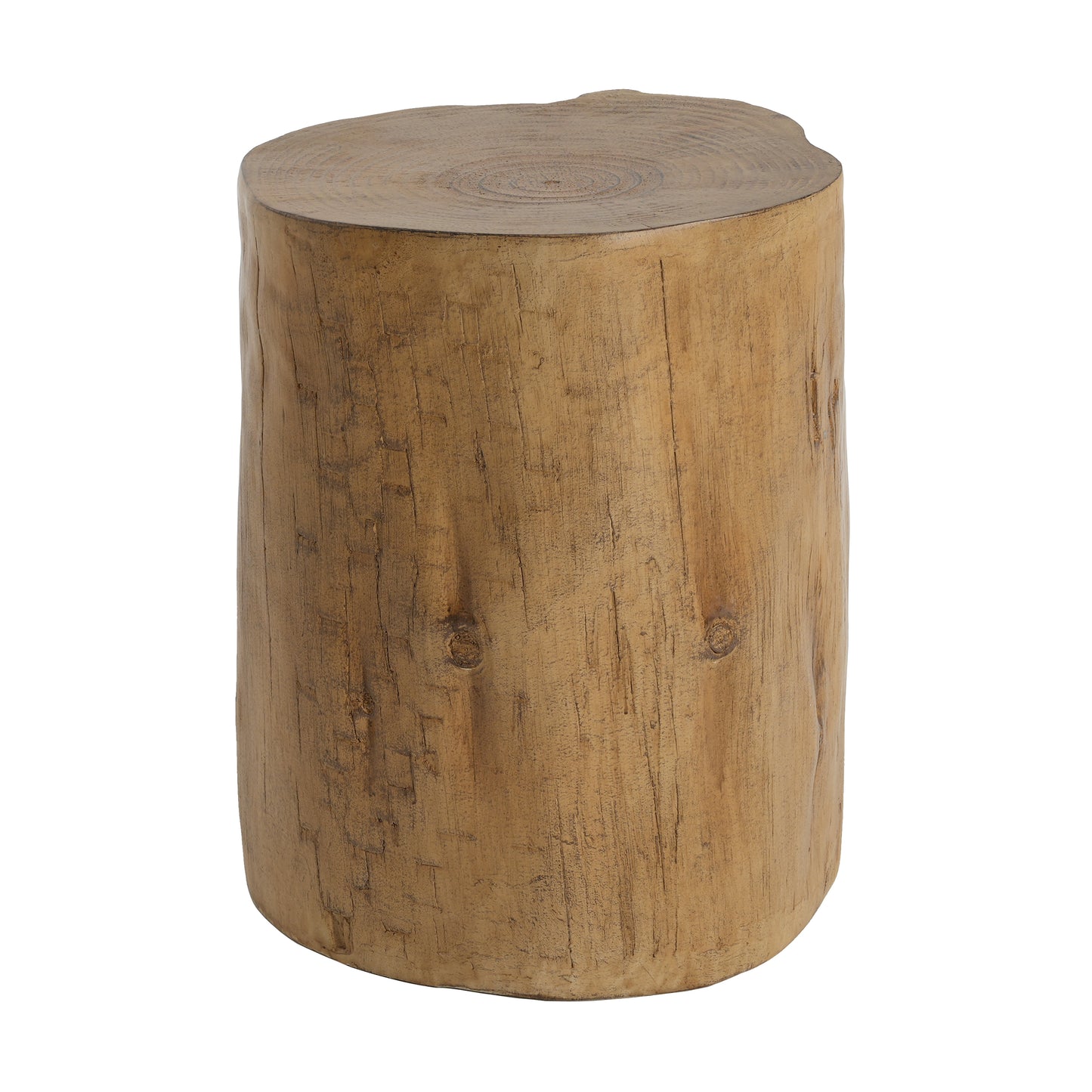 16.25 inch MGO Side Table, Hand-Painted Wood Stump Accent Table for Both Indoor and Outdoor Use