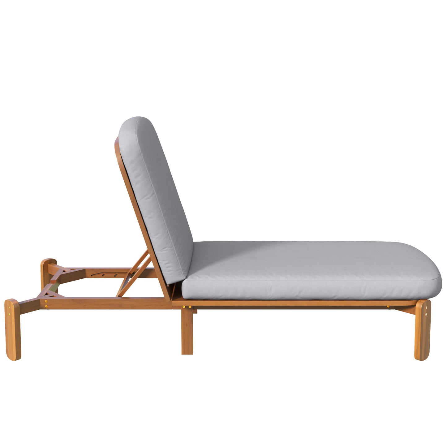 Outdoor Chaise Lounge Adjustable Patio Chaise Outdoor Reclining Chair Pool Lounge Chair with Adjustable Backrest for Patio, Poolside or Beach, Grey