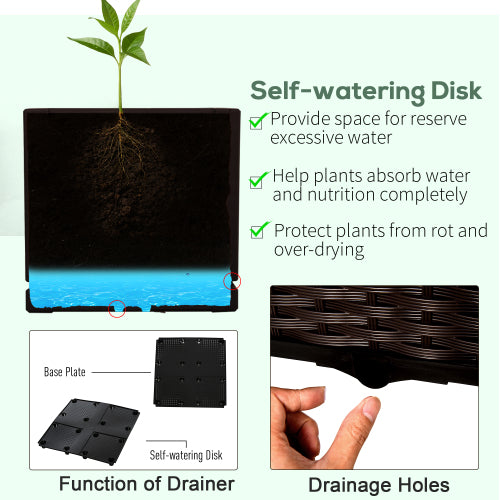2 Pcs Raised Garden Bed with Legs, Self Watering Planter Box Raised Bed to Grow Flowers, Herbs Vegetables, Gray