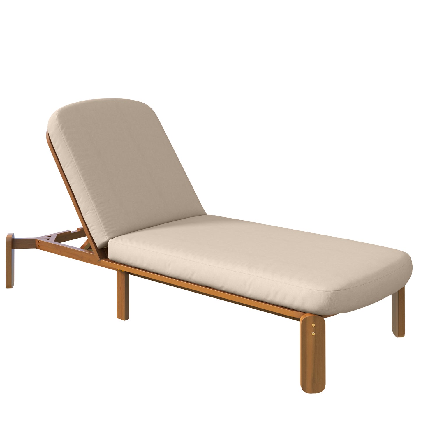 Outdoor Chaise Lounge Adjustable Patio Chaise Outdoor Reclining Chair Pool Lounge Chair with Adjustable Backrest for Patio, Poolside or Beach, Brown