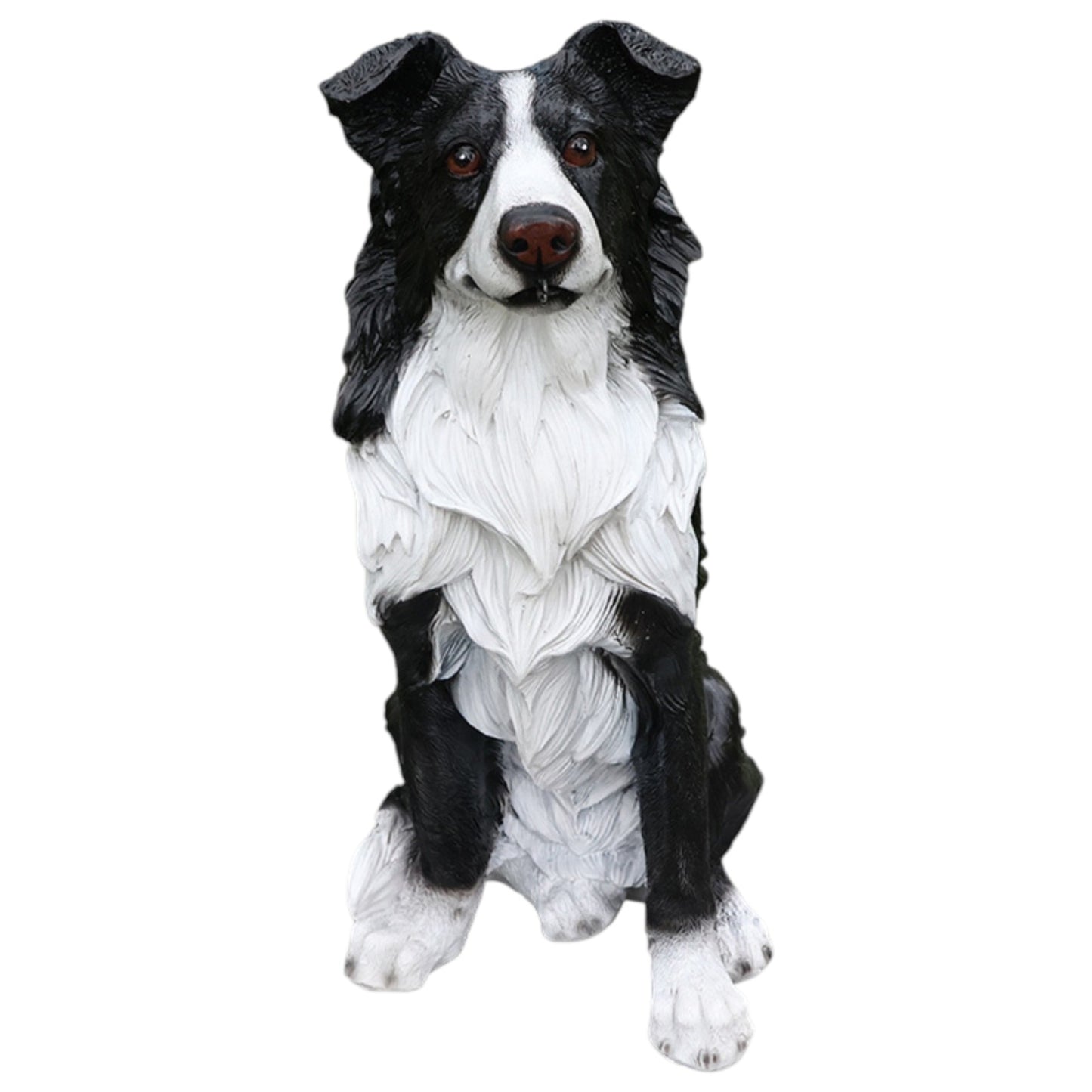 Outdoor Garden Border Collie Dog Statue Greeter  Dog Welcome Sign Garden Decor – Cute Puppy Sculpture