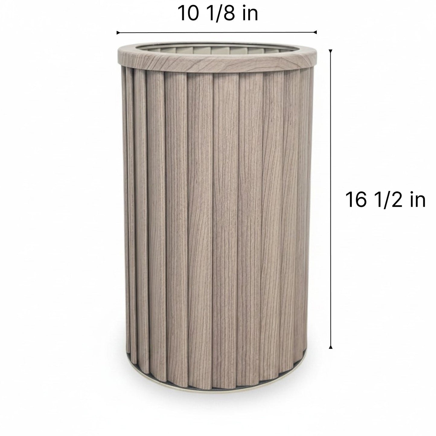 Round Strata Column Planter MD - Ash Brown