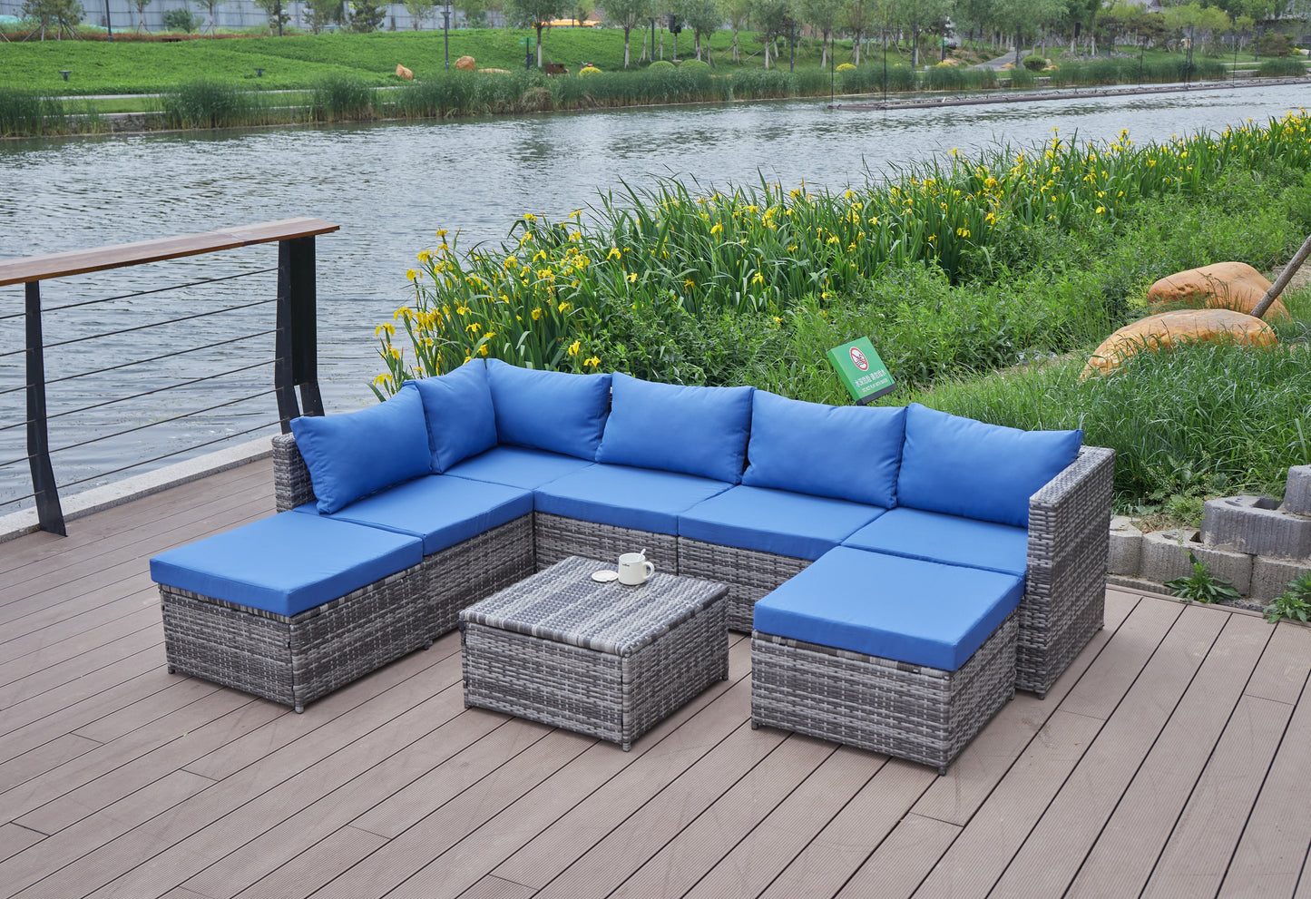 Patio Sofa with Cushions
