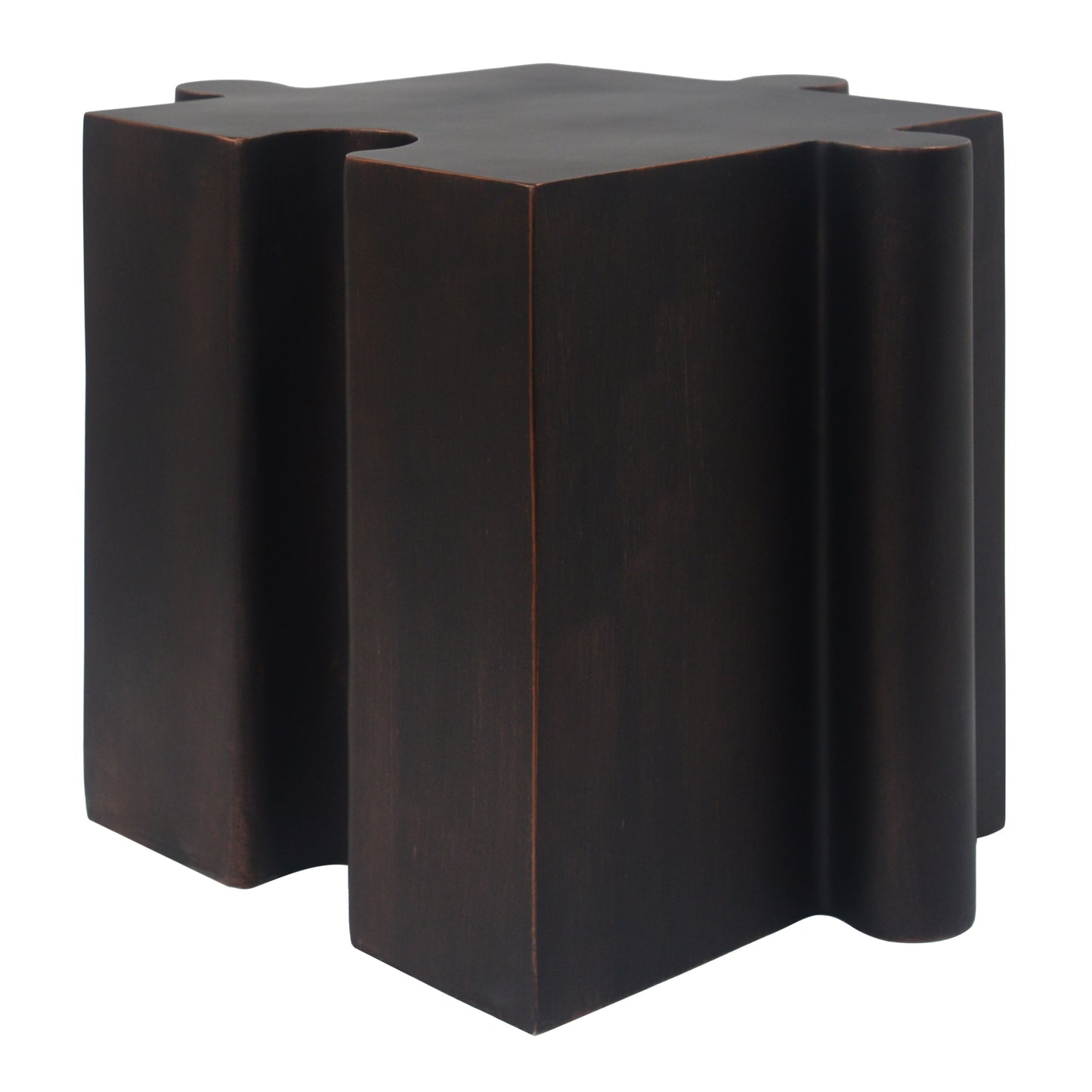 2-Piece Artistic Puzzle Table Set,Modular MGO Side Tables with Interlocking Design (1 Convex & 1 Concave), 200lb Capacity for Indoor & Outdoor, Antique Copper Color