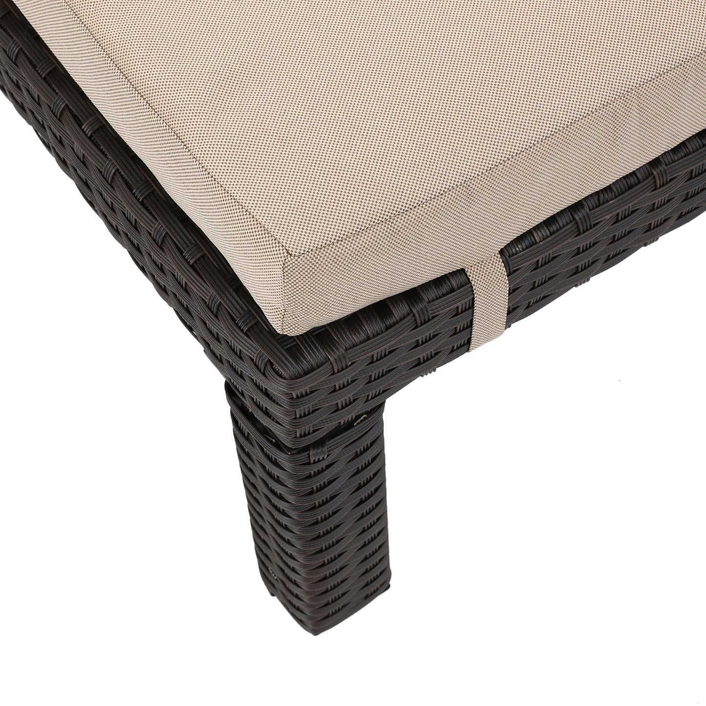 PUERTA KD CHAISE LOUNGE, DARK BROWN FRAME WITH BEIGE CUSHION