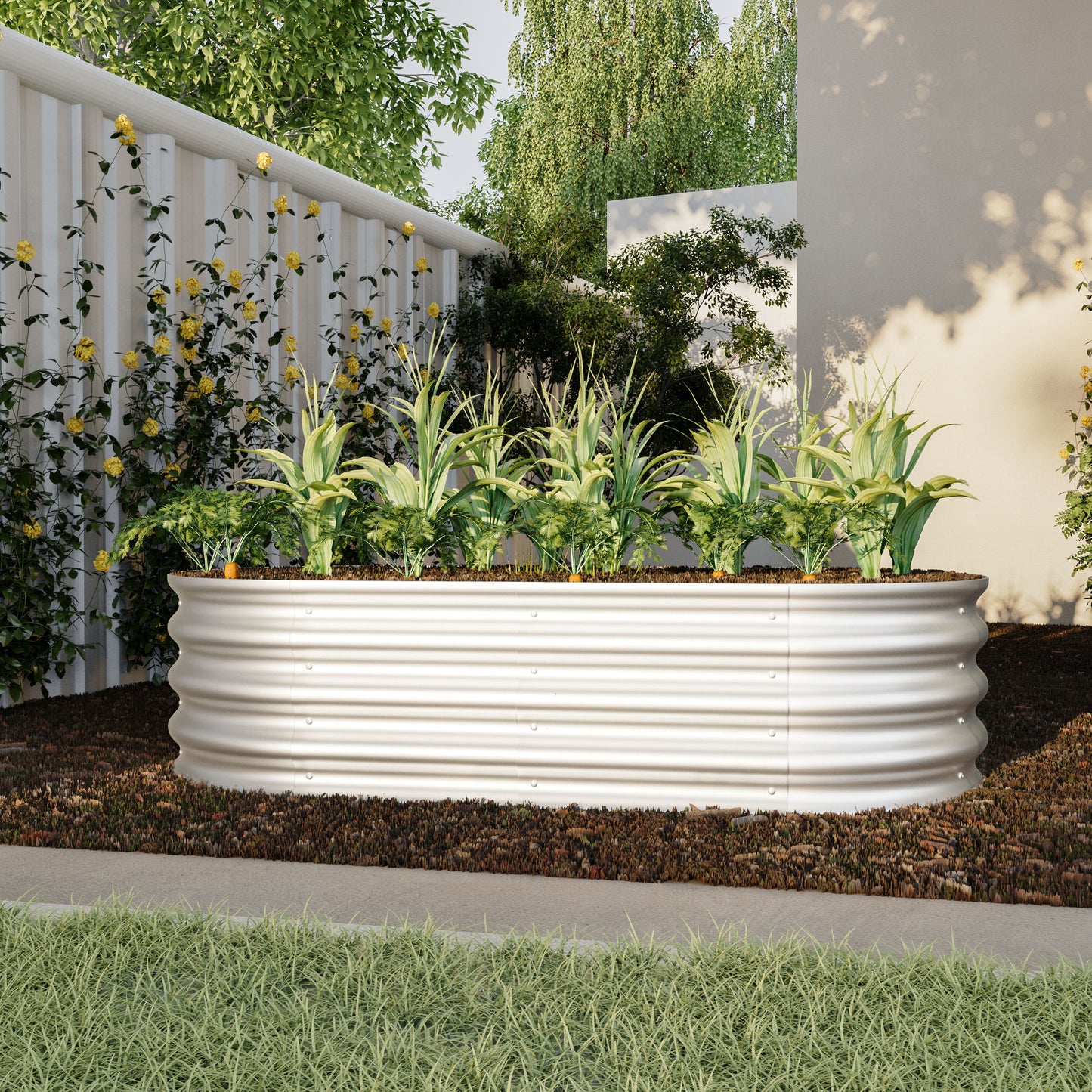 2Pcs 4x2x1ft Raised Garden Bed Kit, Galvanized Planter Raised Garden Beds for Outdoor for Vegetables,Flowers &Herbs, Heavy Duty, Rust-Resistant, Easy Assembly