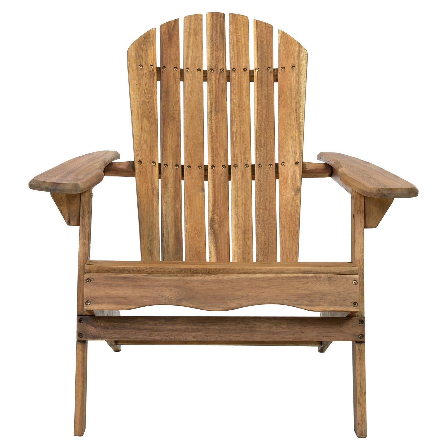 Folding Adirondack Chair Wooden Accent Furniture Lounge Chairs,Foldable Design for Patio & Garden Relaxation with Slatted Back & Wide Armrests- Teak Finish(Original SKU:57702.00NTLS/N770P241668M)