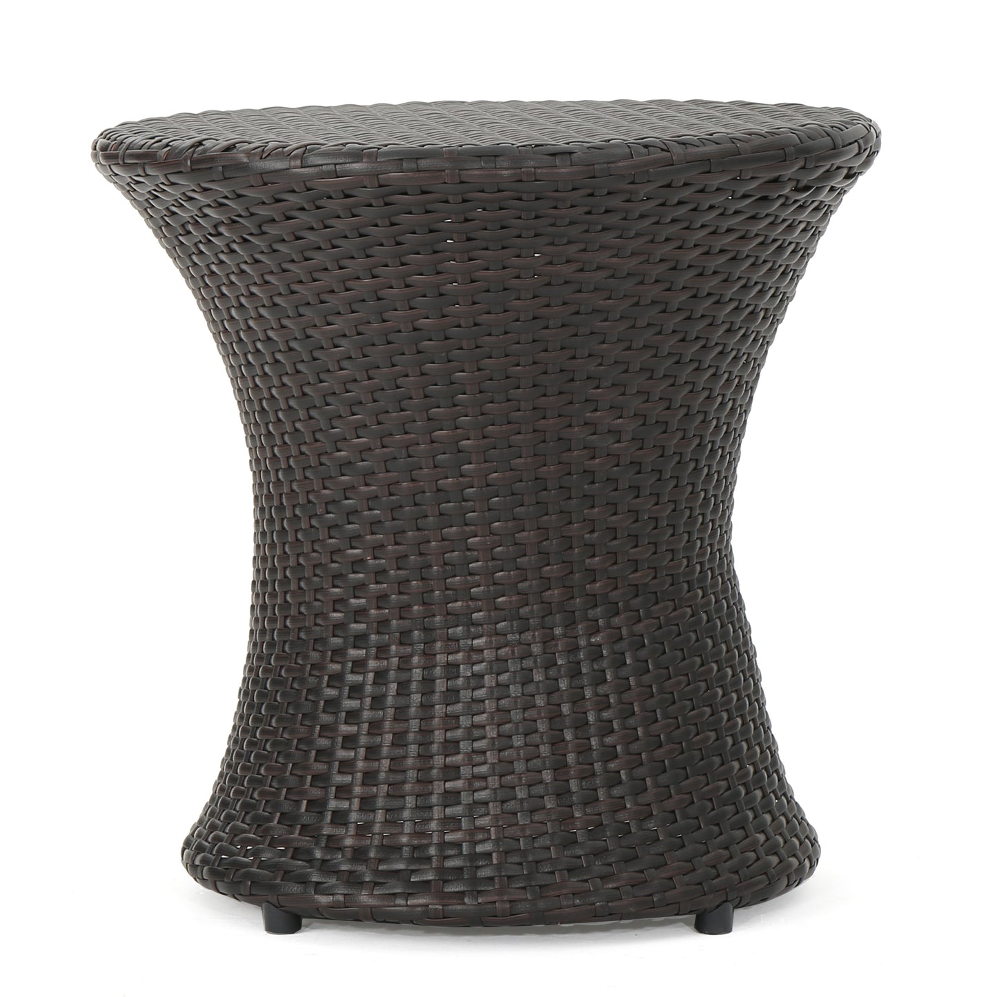 19" Kono Hourglass Table (No Glass Top) ,End table,Brown