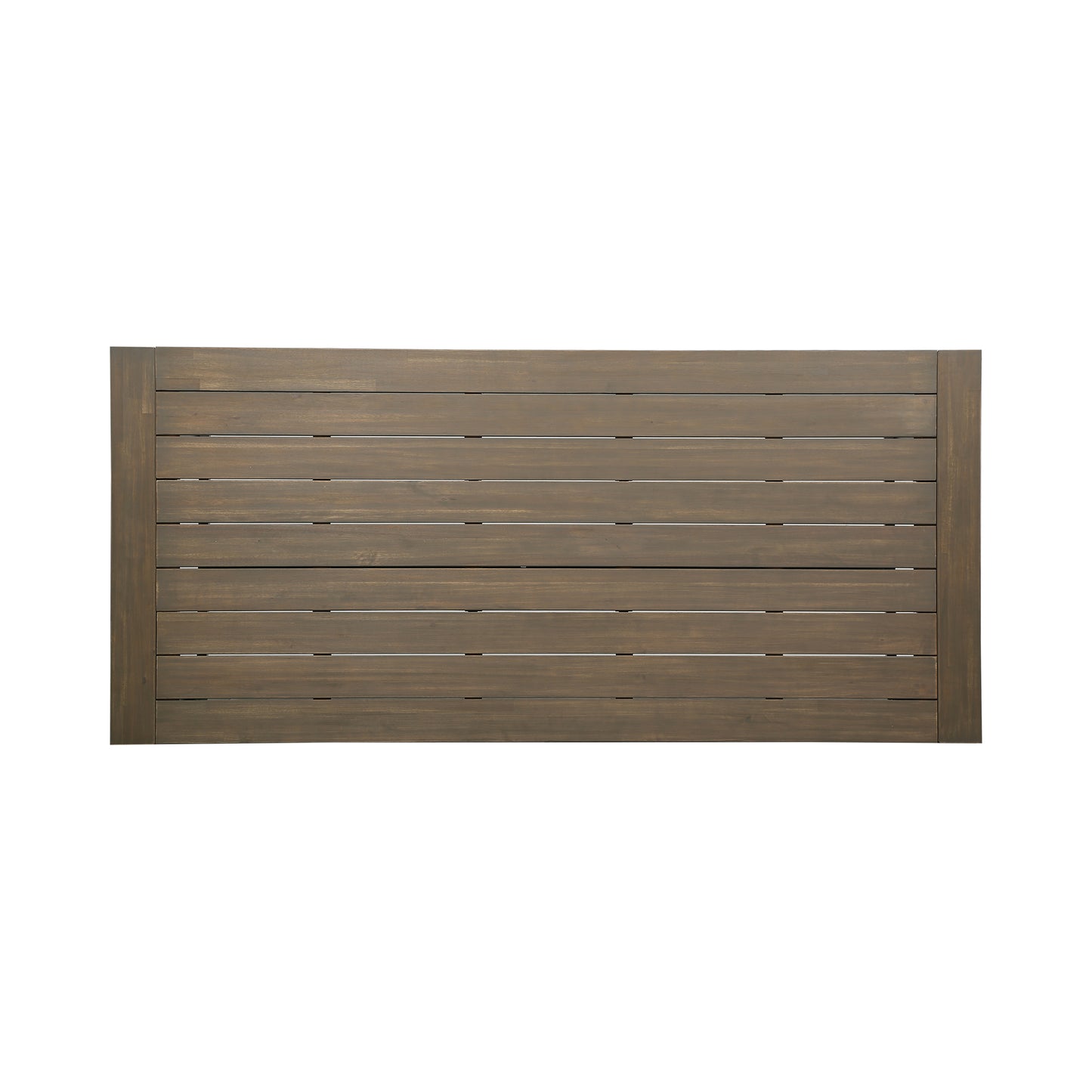 Outdoor Acacia Wood Dining Table,Grey/Rustic Metal