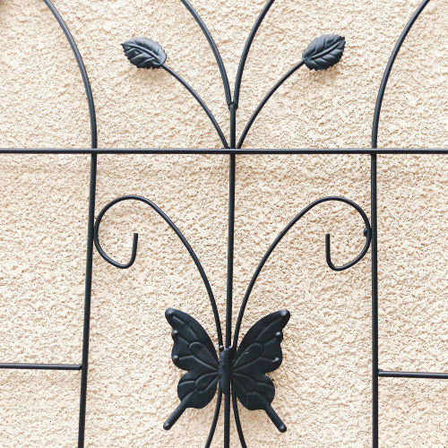 86.7 in. Metal Garden Trellis, Outdoor Flower Support, Rustproof Trellis for Climbing Plants, Black (4-Pack)