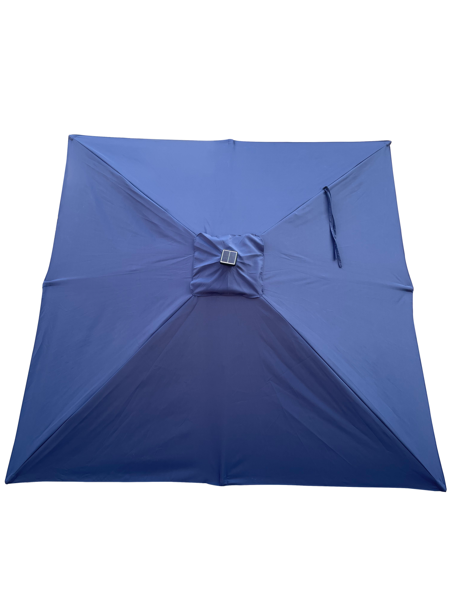 Square 2.5X2.5M Outdoor Patio Umbrella Solar Powered LED Lighted Sun Shade Market Waterproof 8 Ribs Umbrella with Crank and Cross Base for Garden Deck Backyard Pool Shade Outside Deck Swimming Pool