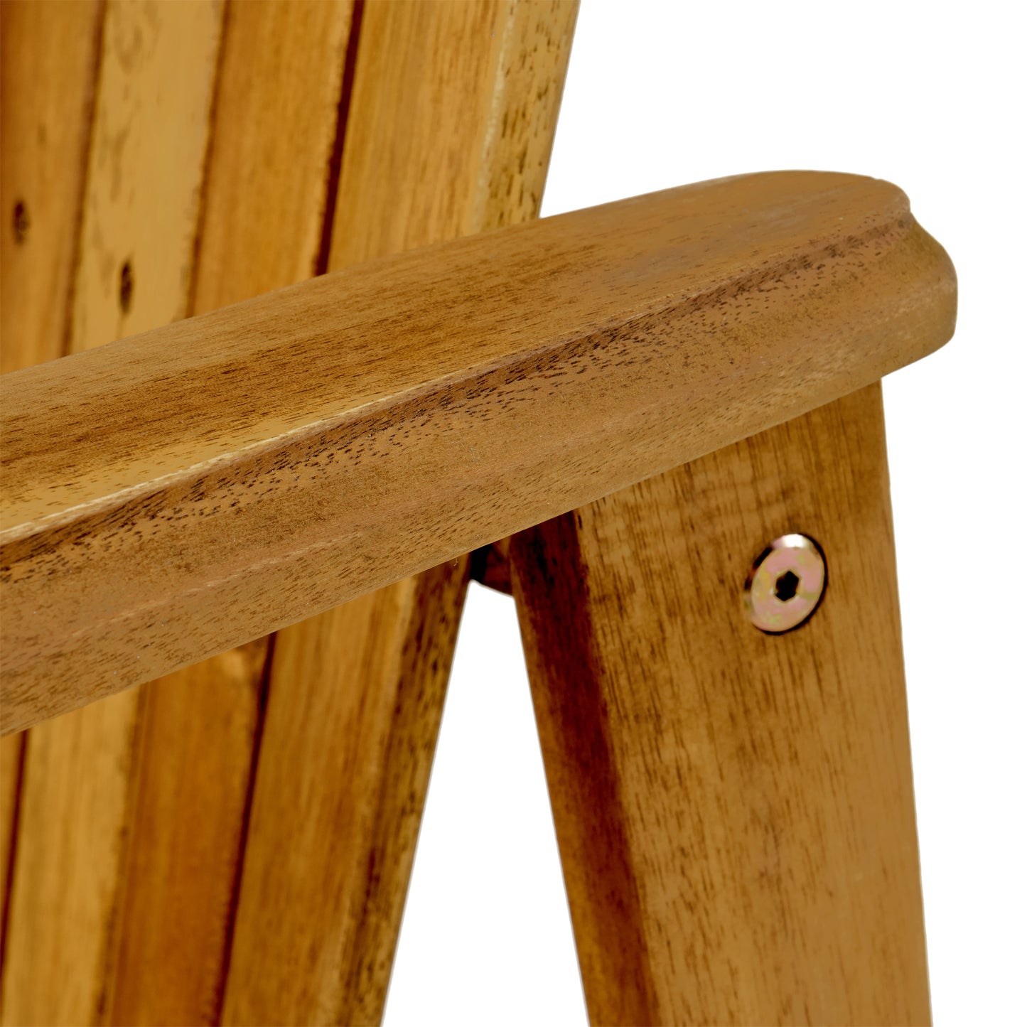 Outdoor Weather Resistant Acacia Wood Adirondack Dining Chairs (Set of 2), Natural Finish