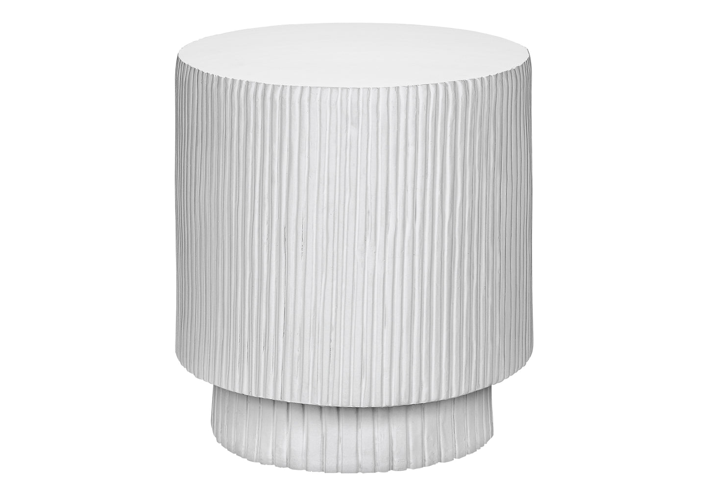 Accent Table, 25"h, Indoor Or Outdoor, Bedroom, End, Living Room, Nightstand, Round, Side Table, White, Contemporary, Modern
