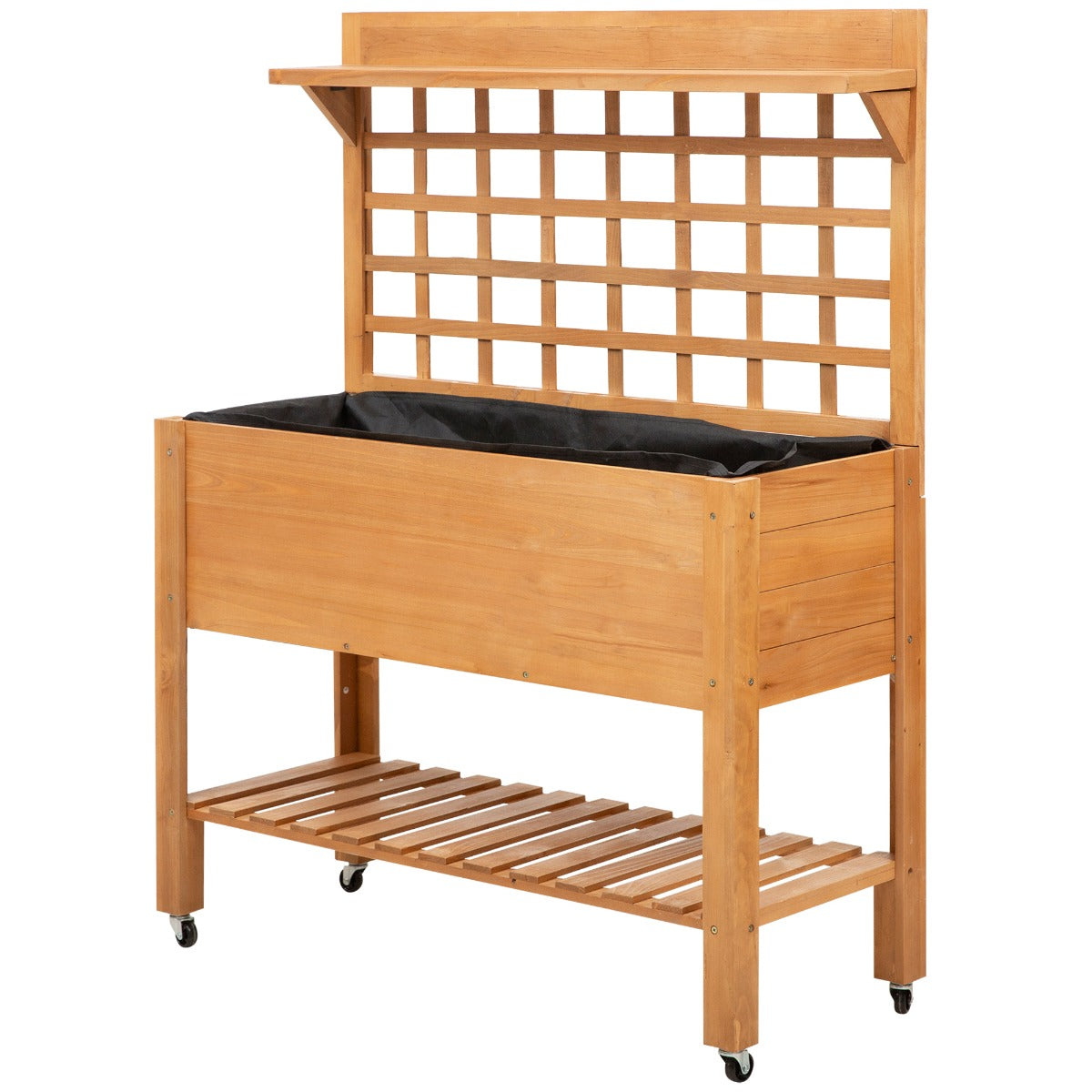 Elevated Garden Raised Bed Solid Wood Planter Flower Herb Boxes