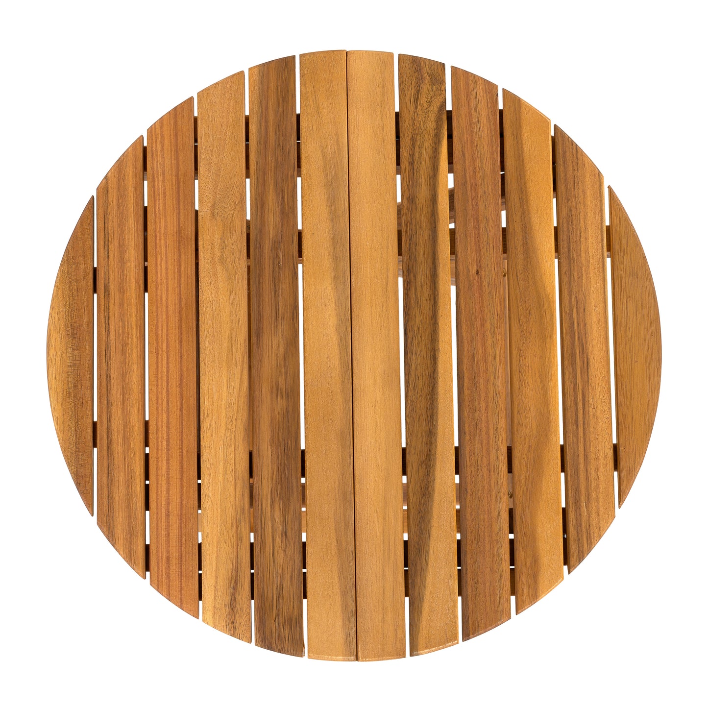 NO INSTALLATION REQUIRED, FOLDABLE AND ADJUSTABLE OUTDOOR ACACIA WOOD SIDE TABLE (TEAK FINISH)