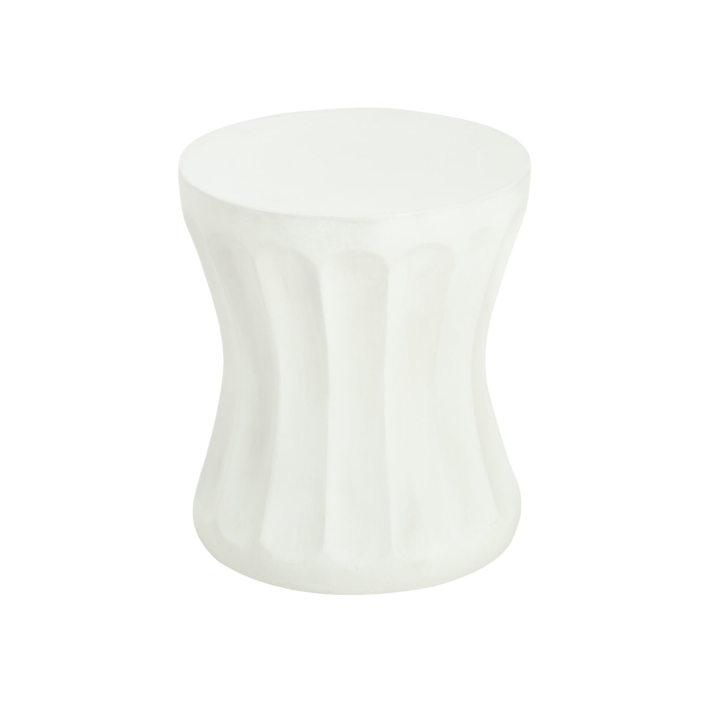 Outdoor Round Concrete Antique White Side Table,Living Room Mgo End Table