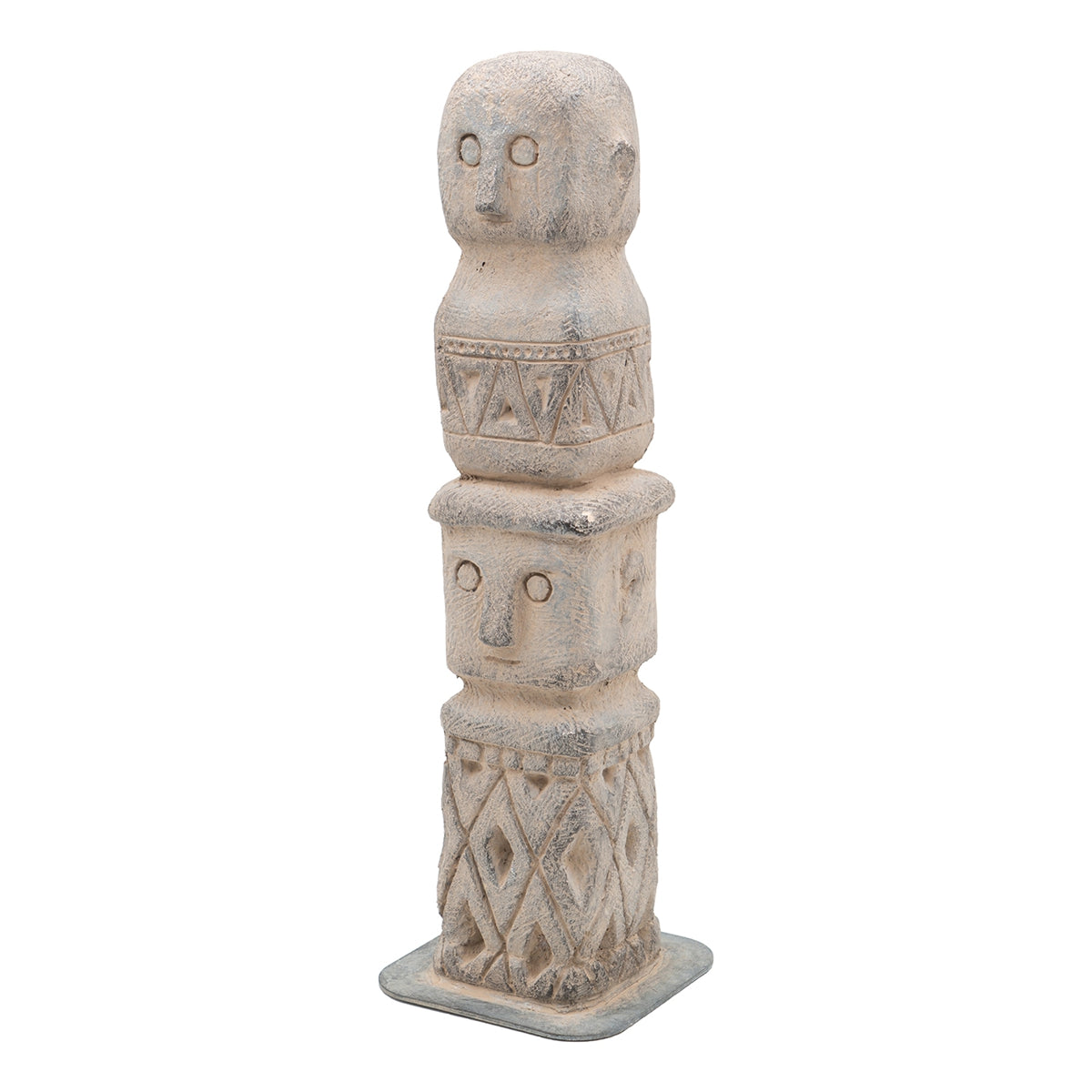 3.5x3.5x15.7" Ancient Tribe Decor, Indoor Outdoor Garden Decor