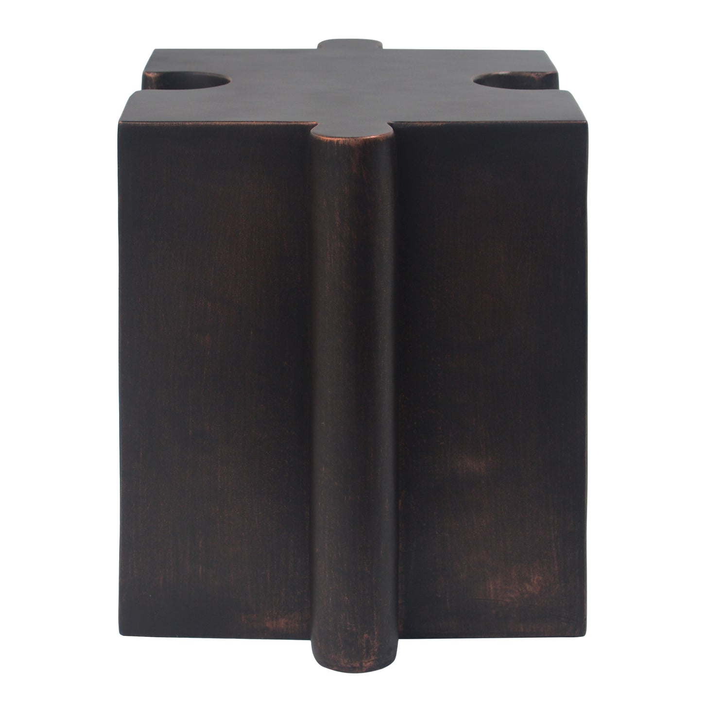 2-Piece Artistic Puzzle Table Set,Modular MGO Side Tables with Interlocking Design (1 Convex & 1 Concave), 200lb Capacity for Indoor & Outdoor, Antique Copper Color