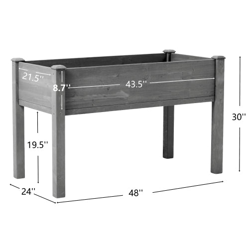 48 x 24 x 30 in. Raised Garden Bed with Legs-Elevated Wood Planter Box for Outdoor Growing