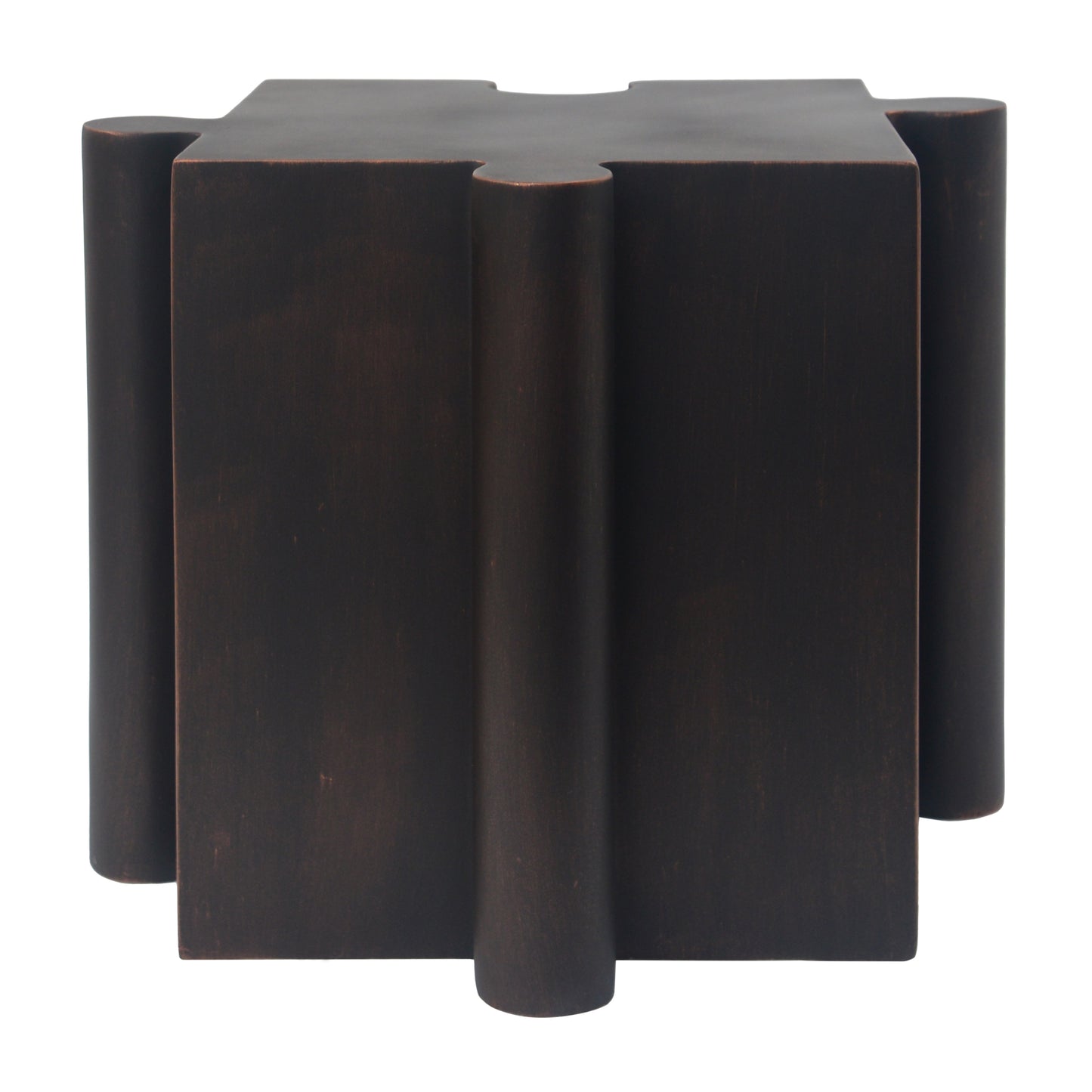 2-Piece Artistic Puzzle Table Set,Modular MGO Side Tables with Interlocking Design (1 Convex & 1 Concave), 200lb Capacity for Indoor & Outdoor, Antique Copper Color