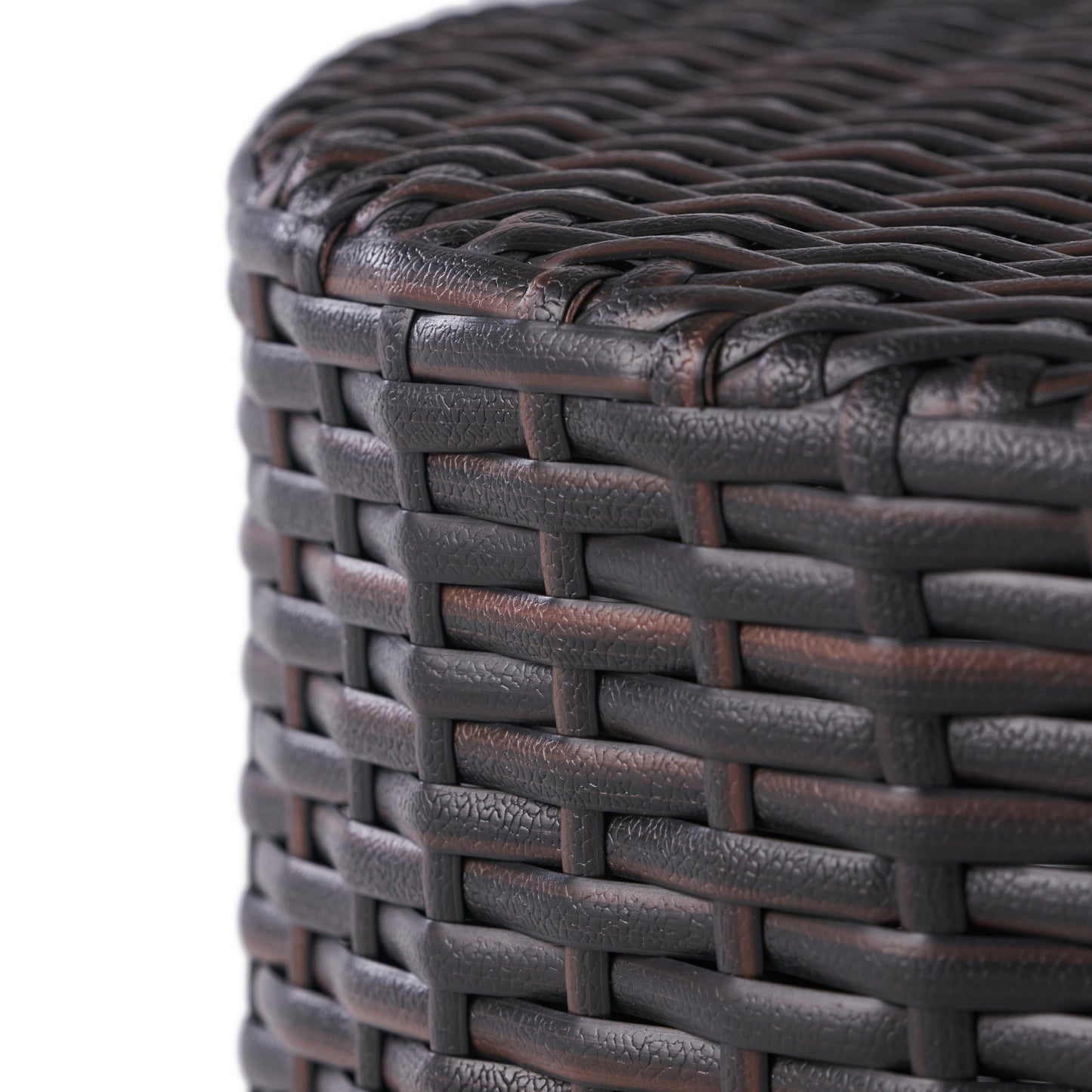 Kingstown RD Barrel Side Table,  Outdoor Wicker End Table
