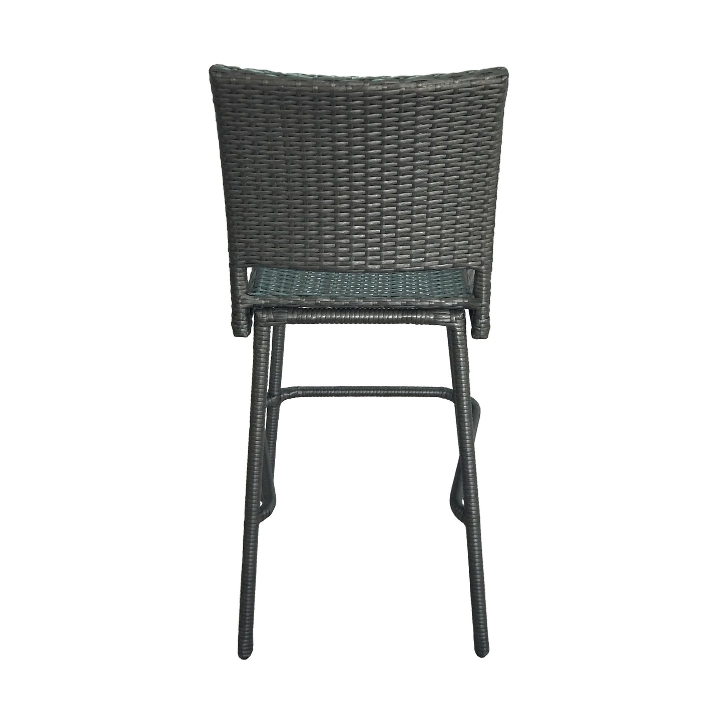 29" Outdoors PE Rattan Armless Barstools, Set of 2, Grey