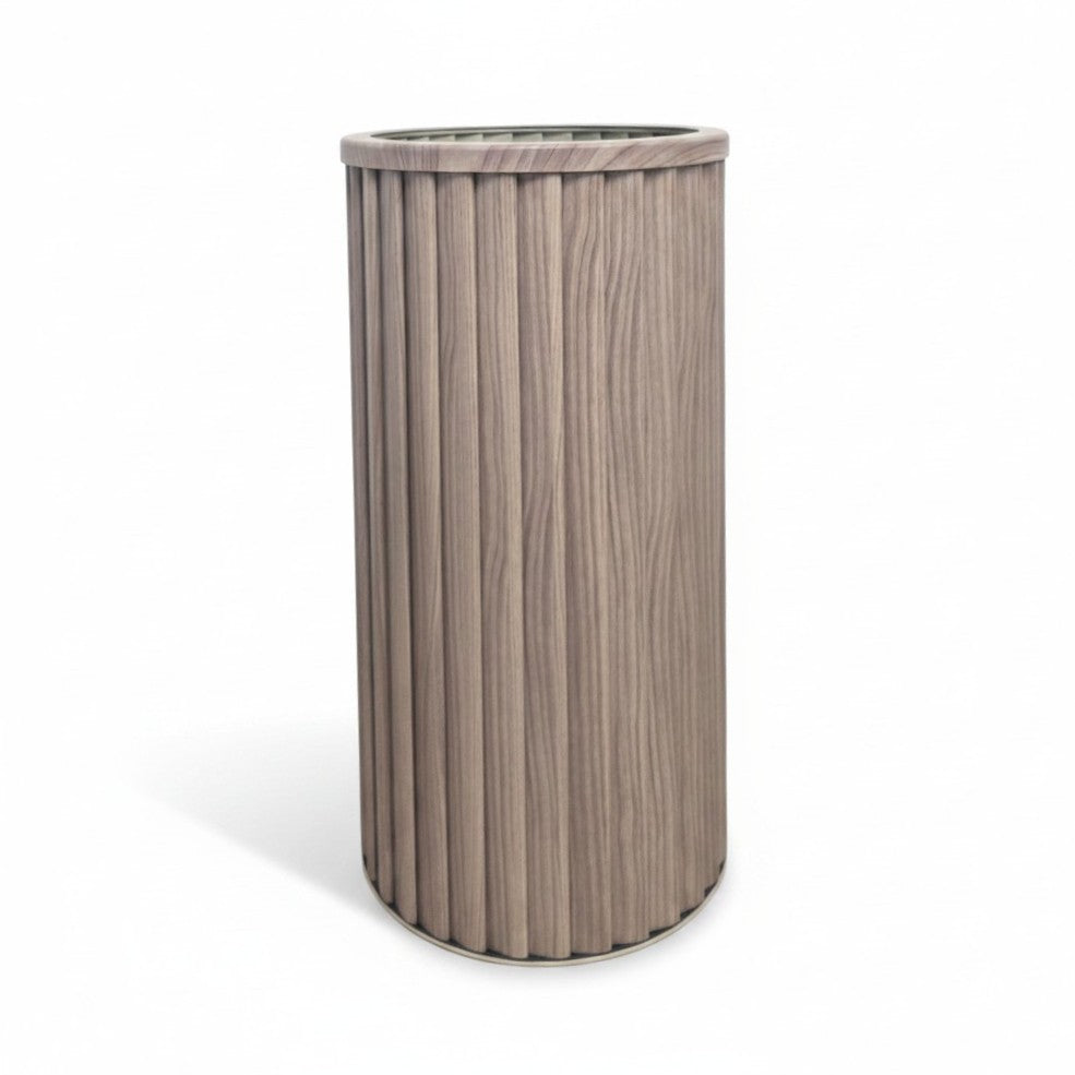 Round Strata Column Planter LG - Medium Brown