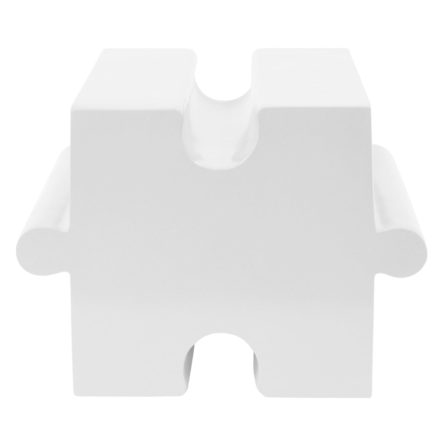 Puzzle Art Side Table, Modular Concave Edge MGO Table - Buy Singles or Combine for Custom Layouts, Indoor & Outdoor,White Color