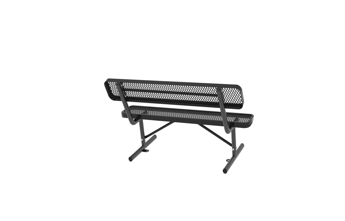 4FT Heavy-Duty Outdoor Metal Park Bench with Backrest, All-Weather Steel Portable Seating, Rust-Proof Commercial Bench for Garden, Patio, Yard, Deck, Parks & Shopping Malls