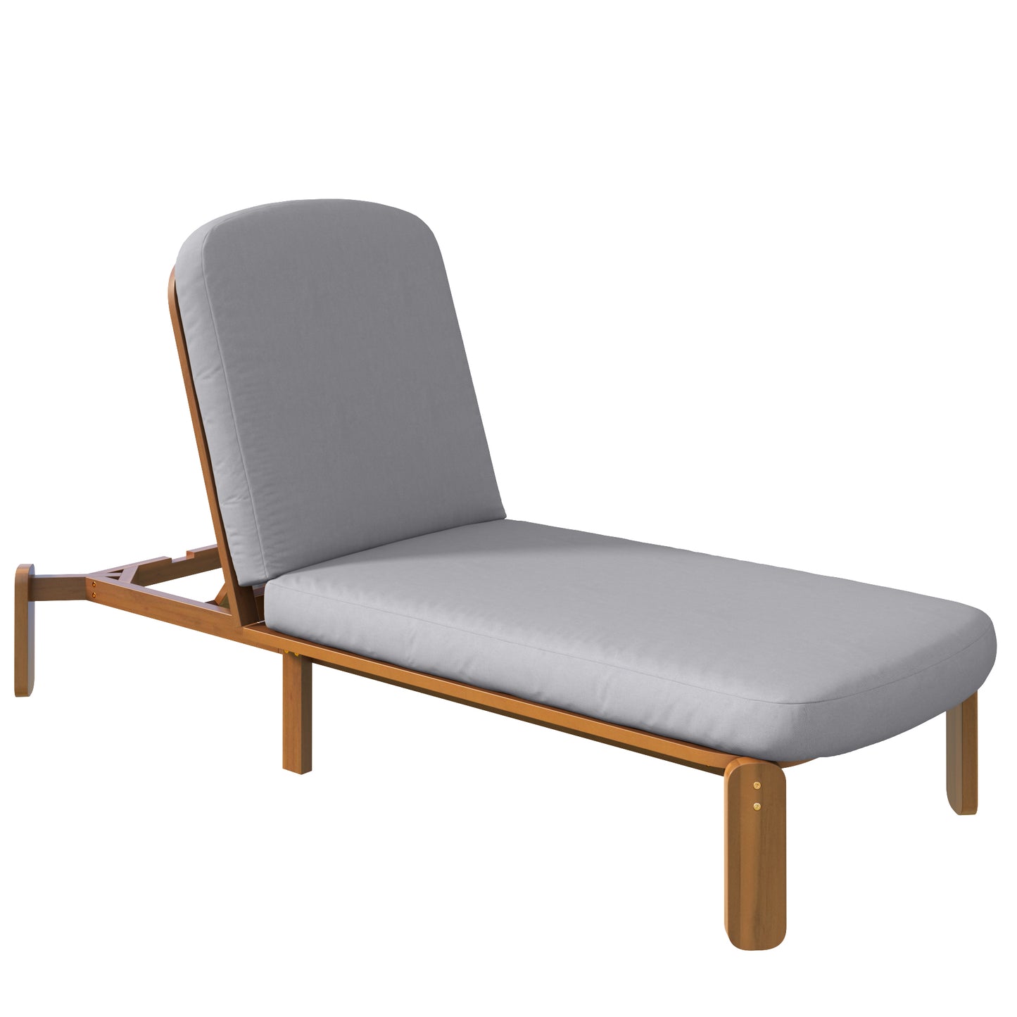 Outdoor Chaise Lounge Adjustable Patio Chaise Outdoor Reclining Chair Pool Lounge Chair with Adjustable Backrest for Patio, Poolside or Beach, Grey
