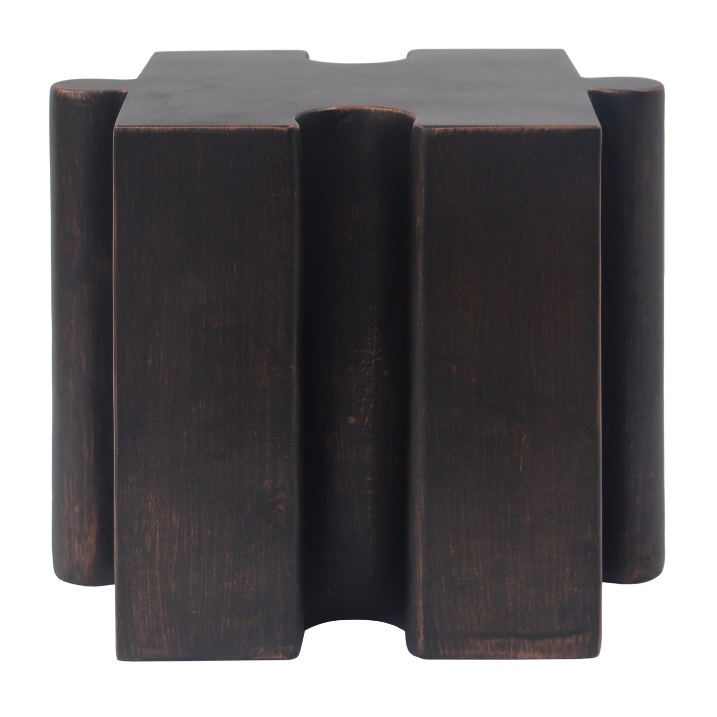 Puzzle Art Side Table, Modular Concave Edge MGO Table - Buy Singles or Combine for Custom Layouts, Indoor & Outdoor,Antique Copper Color