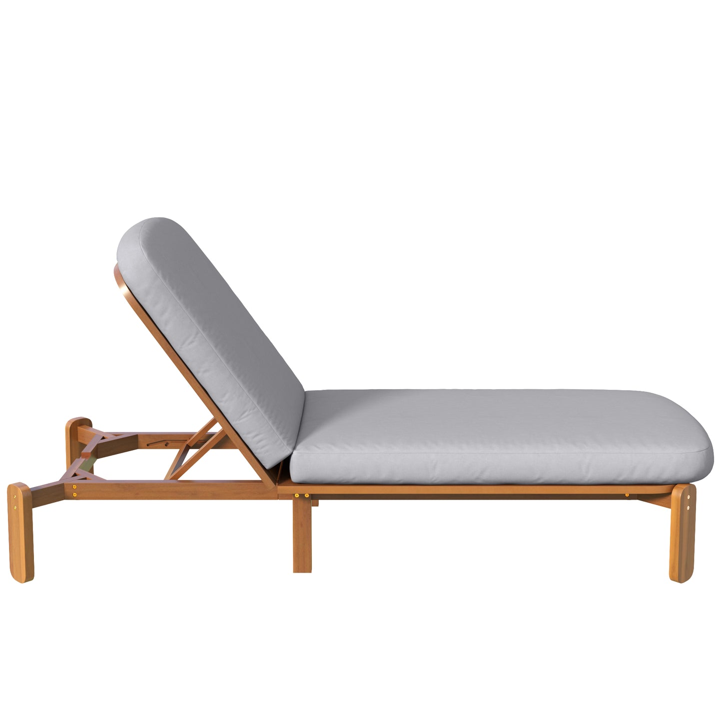 Outdoor Chaise Lounge Adjustable Patio Chaise Outdoor Reclining Chair Pool Lounge Chair with Adjustable Backrest for Patio, Poolside or Beach, Grey
