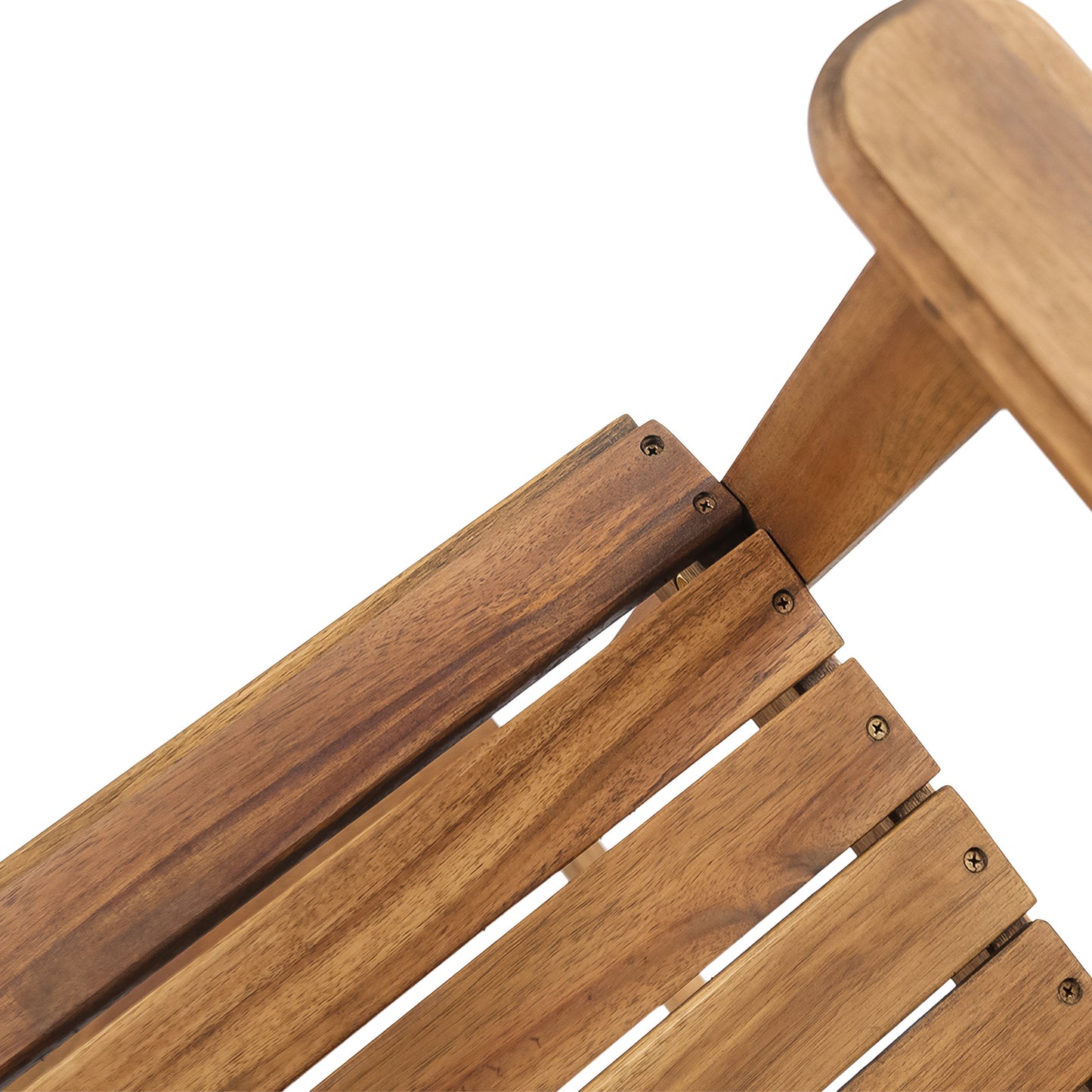 Outdoor Acacia Wood Adirondack Barstools, Set of 2, Natural Stained