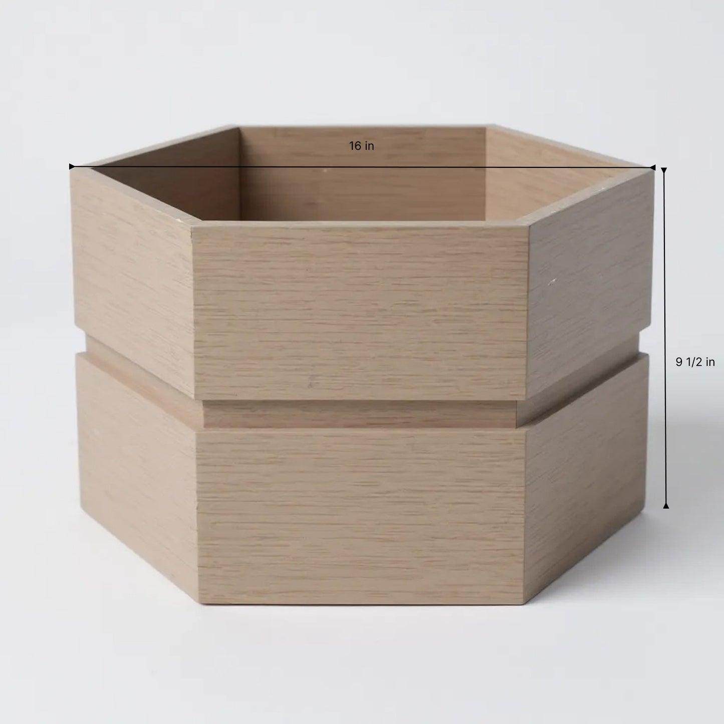 Hexagon Terrace Planter Box Short - Grey Brown