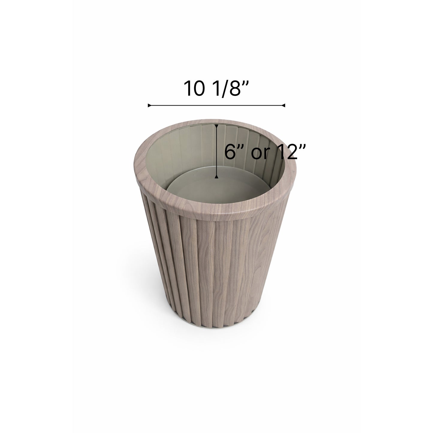 Round Strata Column Planter LG - Ash Brown