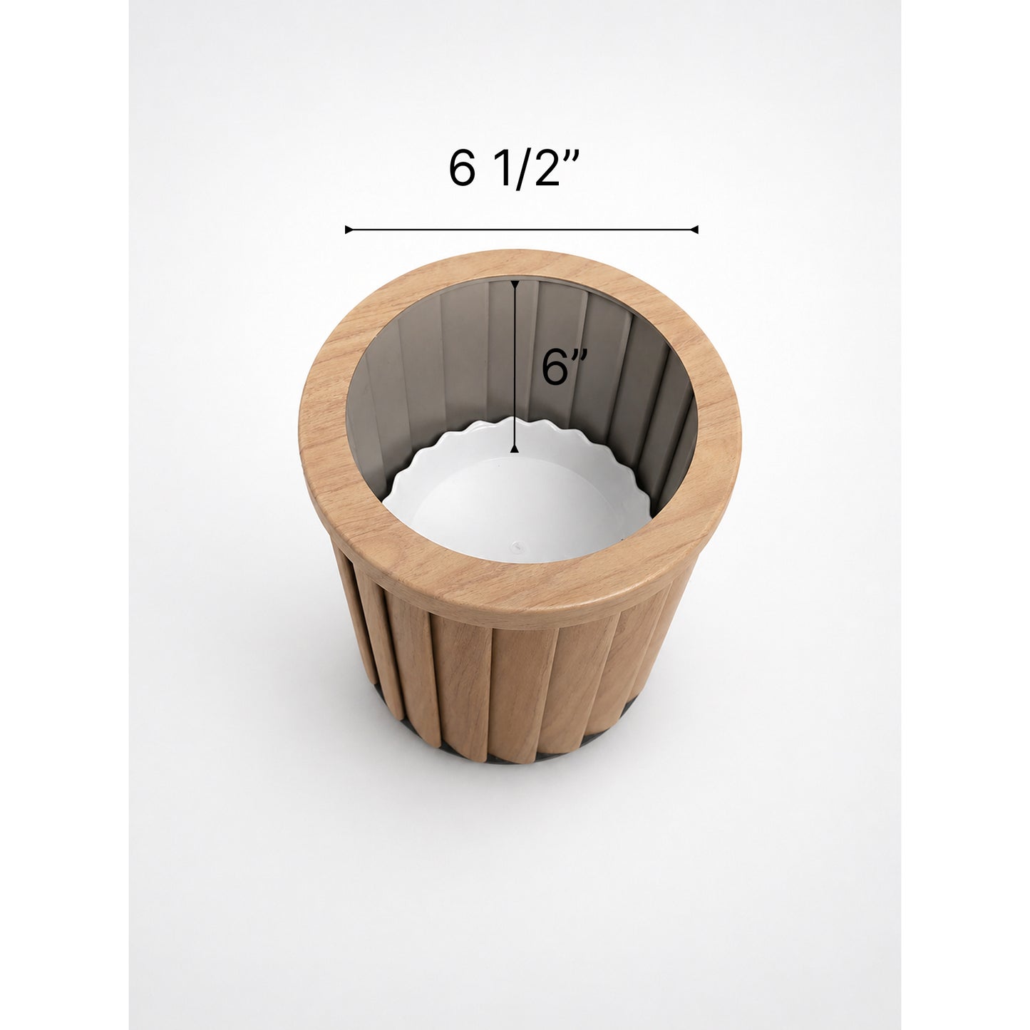 Round Strata Column Planter SM - Medium Brown