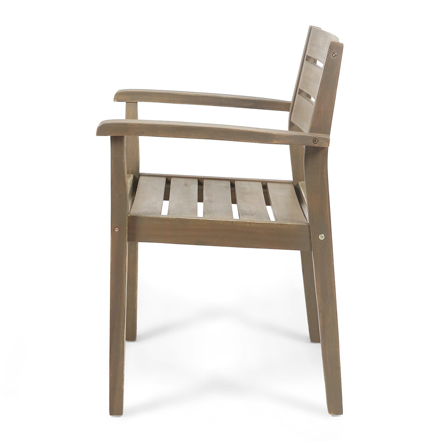 STAMFORD Dining Chairs Set of 2,Acacia Wood Patio Armchair,for Backyard, Poolside, Garden,Grey