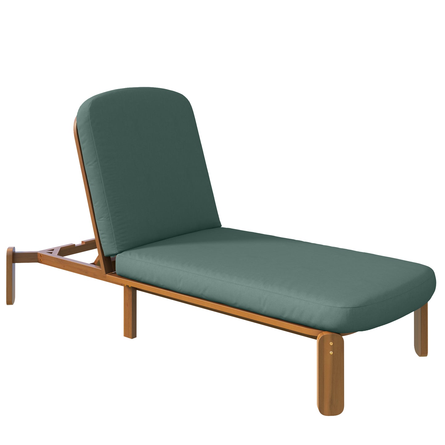 Outdoor Chaise Lounge Adjustable Patio Chaise Outdoor Reclining Chair Pool Lounge Chair with Adjustable Backrest for Patio, Poolside or Beach, Green