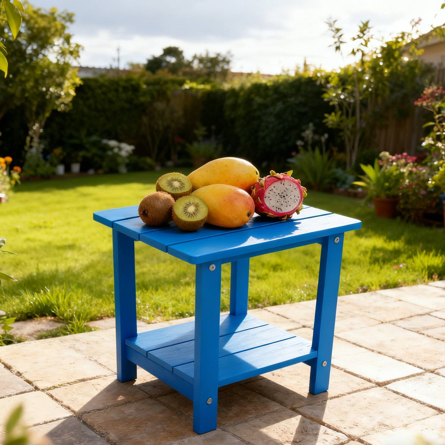 Stylish Side Table Perfect For Outdoor Yard Togethers Snacks & Cozy Afternoon Relaxation,HIPS material